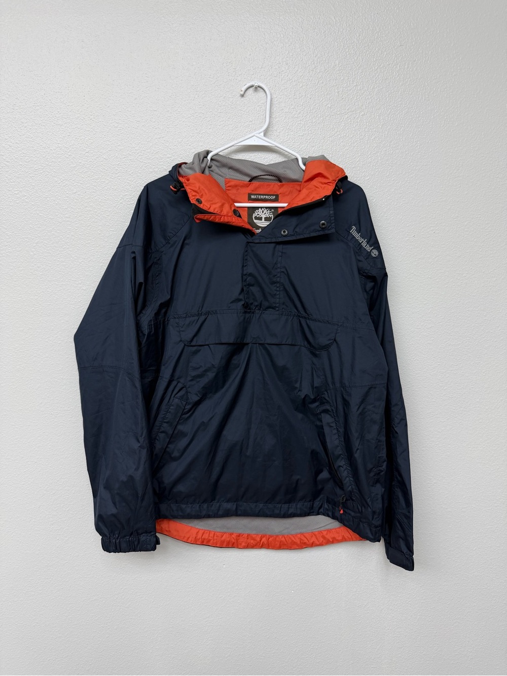 TIMBERLAND Jacket Mens M Medium Navy Waterproof Rain Coat Hooded
